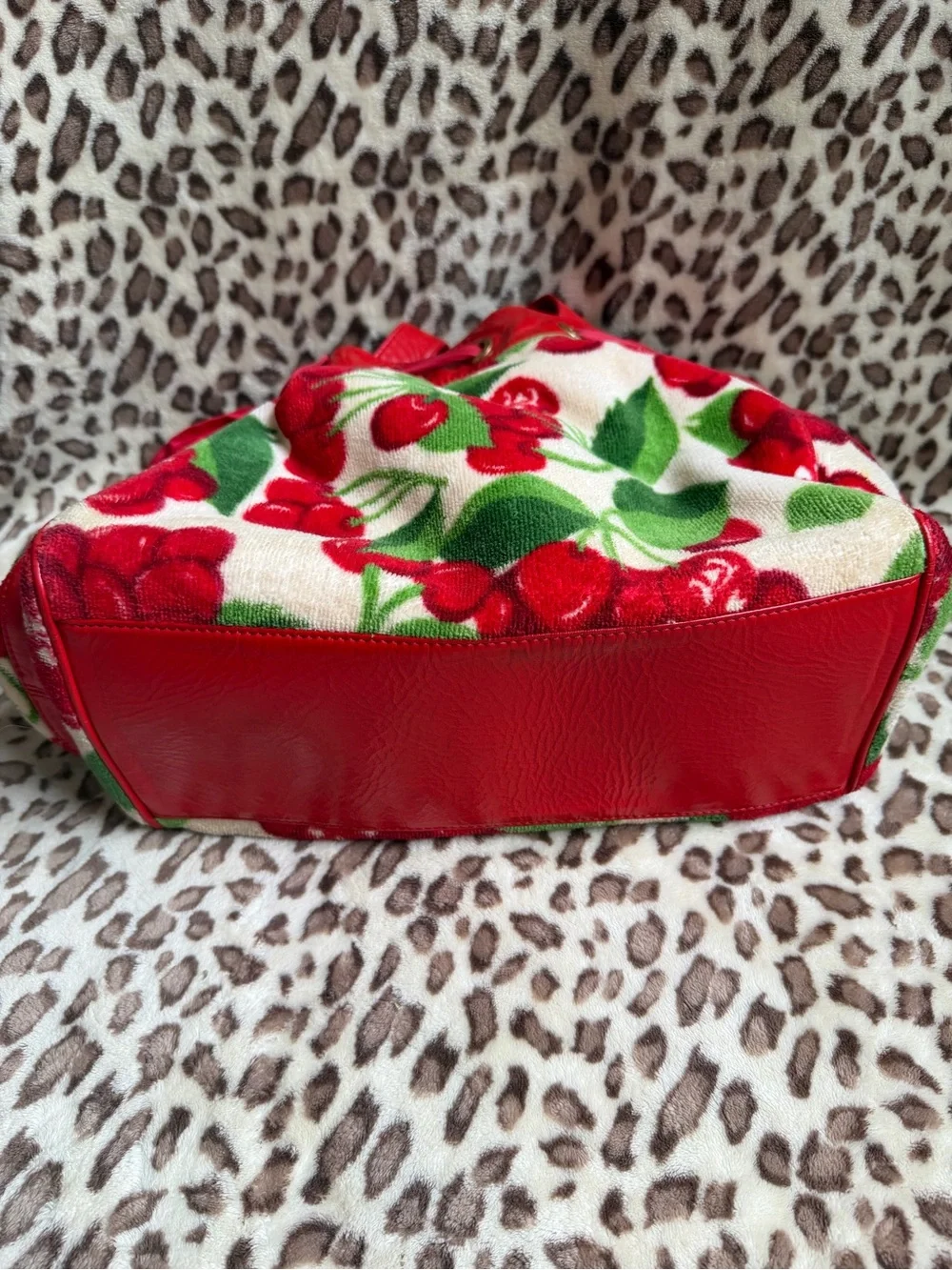 Extreme Rare Grail Vintage Juicy Couture Cherry Print Terrycloth Daydreamer Tote